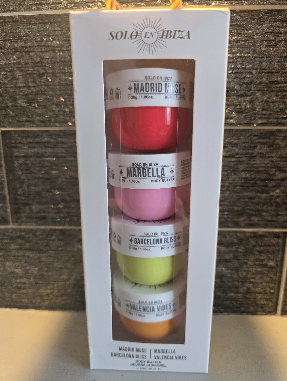 NEW Solo En Ibiza Body Butter Gift Set 4pc Travel Size 1.06 oz Each